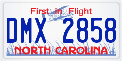NC license plate DMX2858