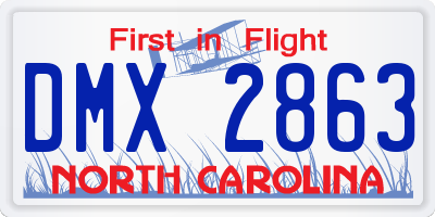 NC license plate DMX2863