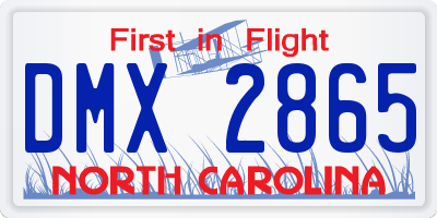 NC license plate DMX2865