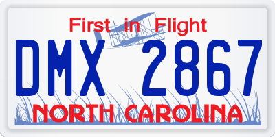 NC license plate DMX2867