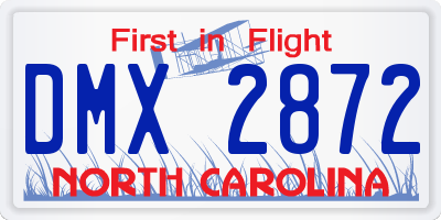 NC license plate DMX2872