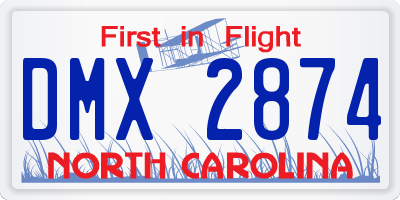 NC license plate DMX2874