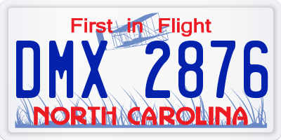 NC license plate DMX2876