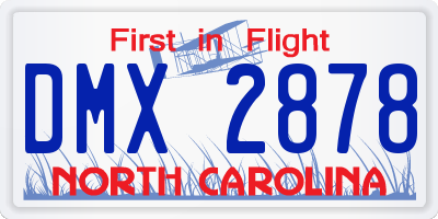 NC license plate DMX2878