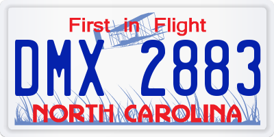 NC license plate DMX2883