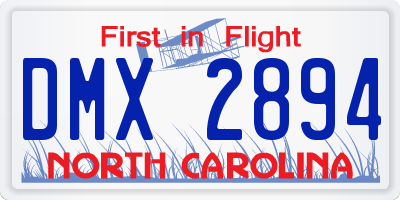 NC license plate DMX2894