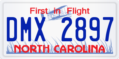NC license plate DMX2897