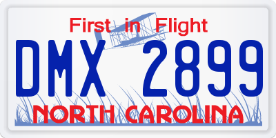 NC license plate DMX2899
