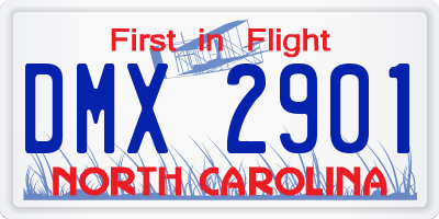 NC license plate DMX2901