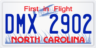 NC license plate DMX2902