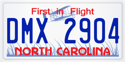 NC license plate DMX2904