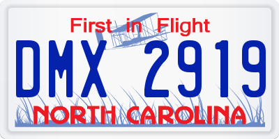 NC license plate DMX2919