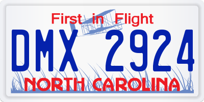 NC license plate DMX2924