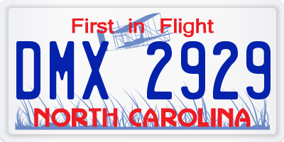 NC license plate DMX2929
