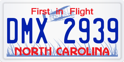 NC license plate DMX2939