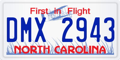NC license plate DMX2943