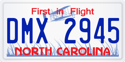 NC license plate DMX2945