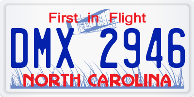 NC license plate DMX2946