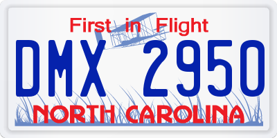 NC license plate DMX2950