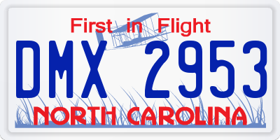 NC license plate DMX2953