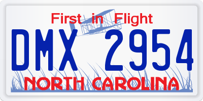 NC license plate DMX2954