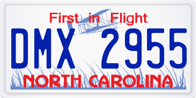 NC license plate DMX2955