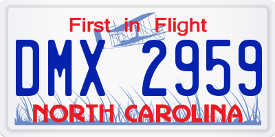 NC license plate DMX2959