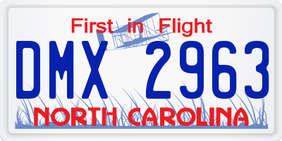 NC license plate DMX2963