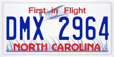 NC license plate DMX2964