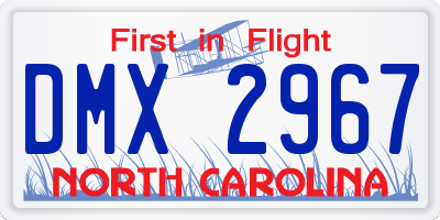 NC license plate DMX2967