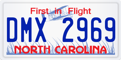 NC license plate DMX2969