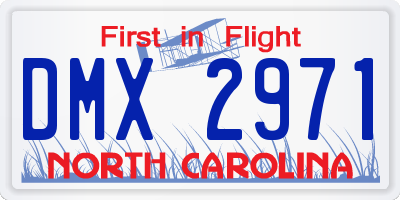 NC license plate DMX2971