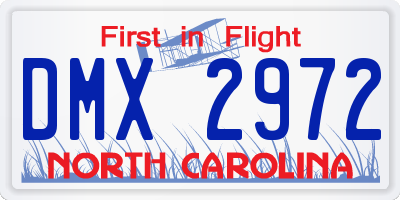 NC license plate DMX2972