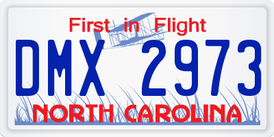 NC license plate DMX2973