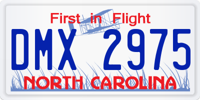 NC license plate DMX2975