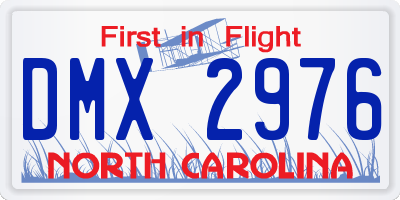 NC license plate DMX2976