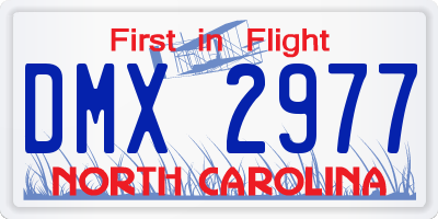 NC license plate DMX2977