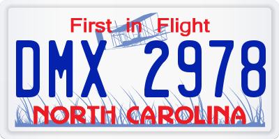 NC license plate DMX2978