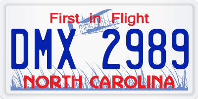 NC license plate DMX2989