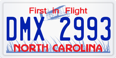 NC license plate DMX2993