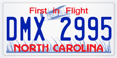 NC license plate DMX2995