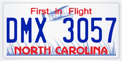 NC license plate DMX3057