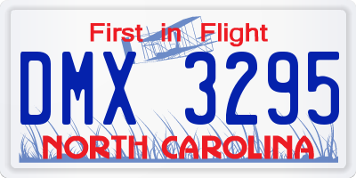 NC license plate DMX3295