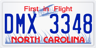 NC license plate DMX3348