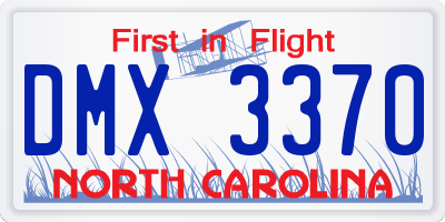 NC license plate DMX3370