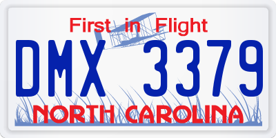 NC license plate DMX3379
