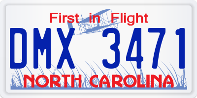 NC license plate DMX3471
