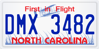 NC license plate DMX3482
