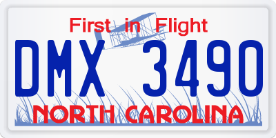 NC license plate DMX3490