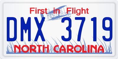 NC license plate DMX3719